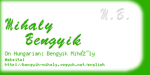 mihaly bengyik business card